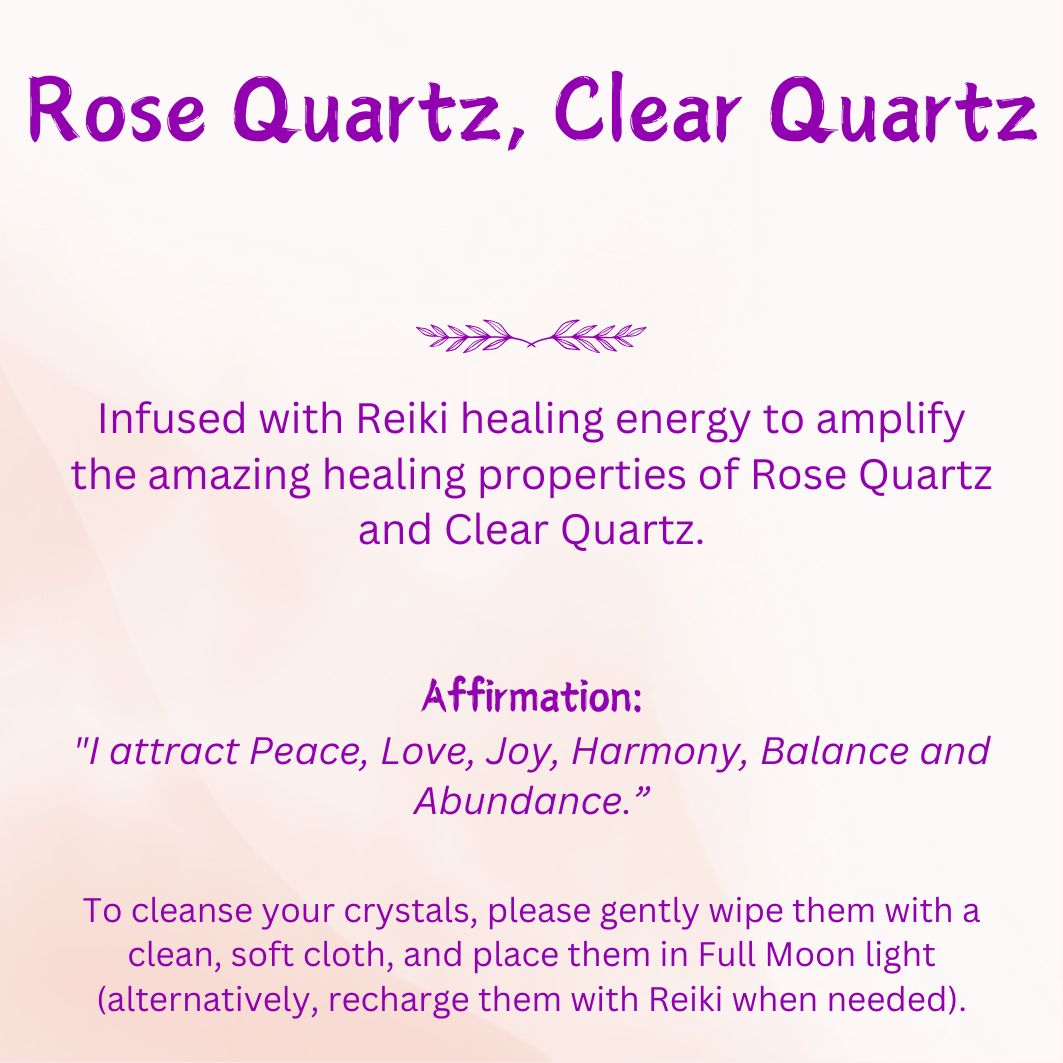 Radiant Harmony: Rose Quartz & Clear Quartz Chip Bracelet