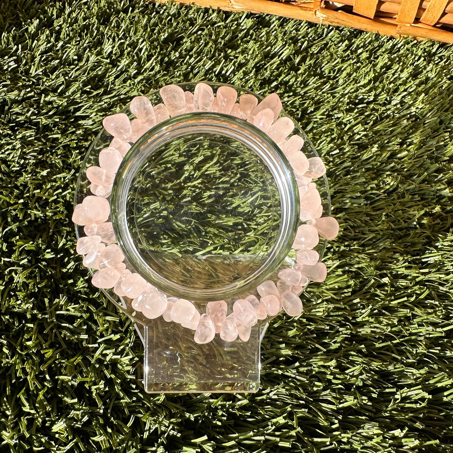 Radiant Rose Quartz Raindrop Bracelet: Love and Harmony