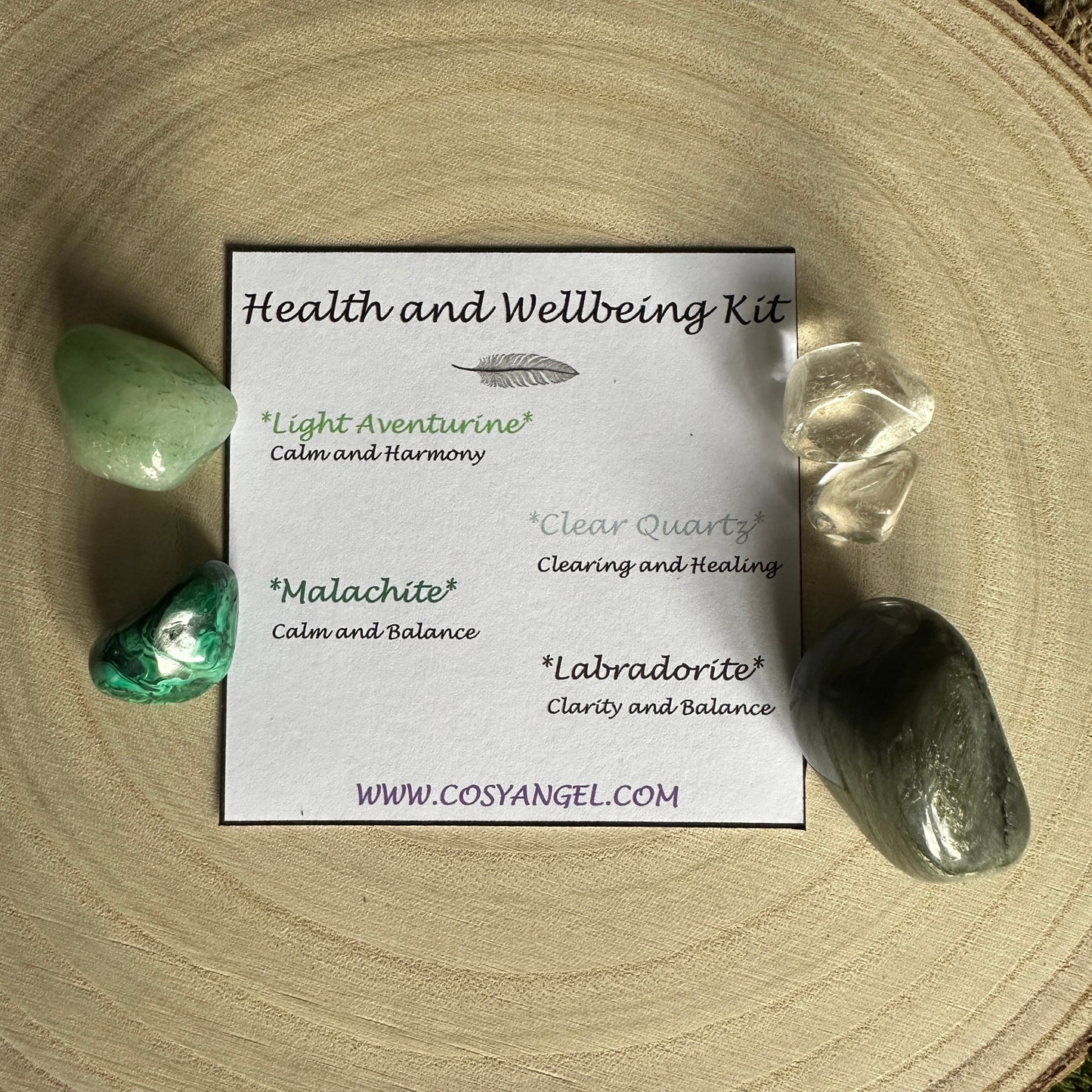 Health and Wellbeing Crystal Kit in Organza Bag