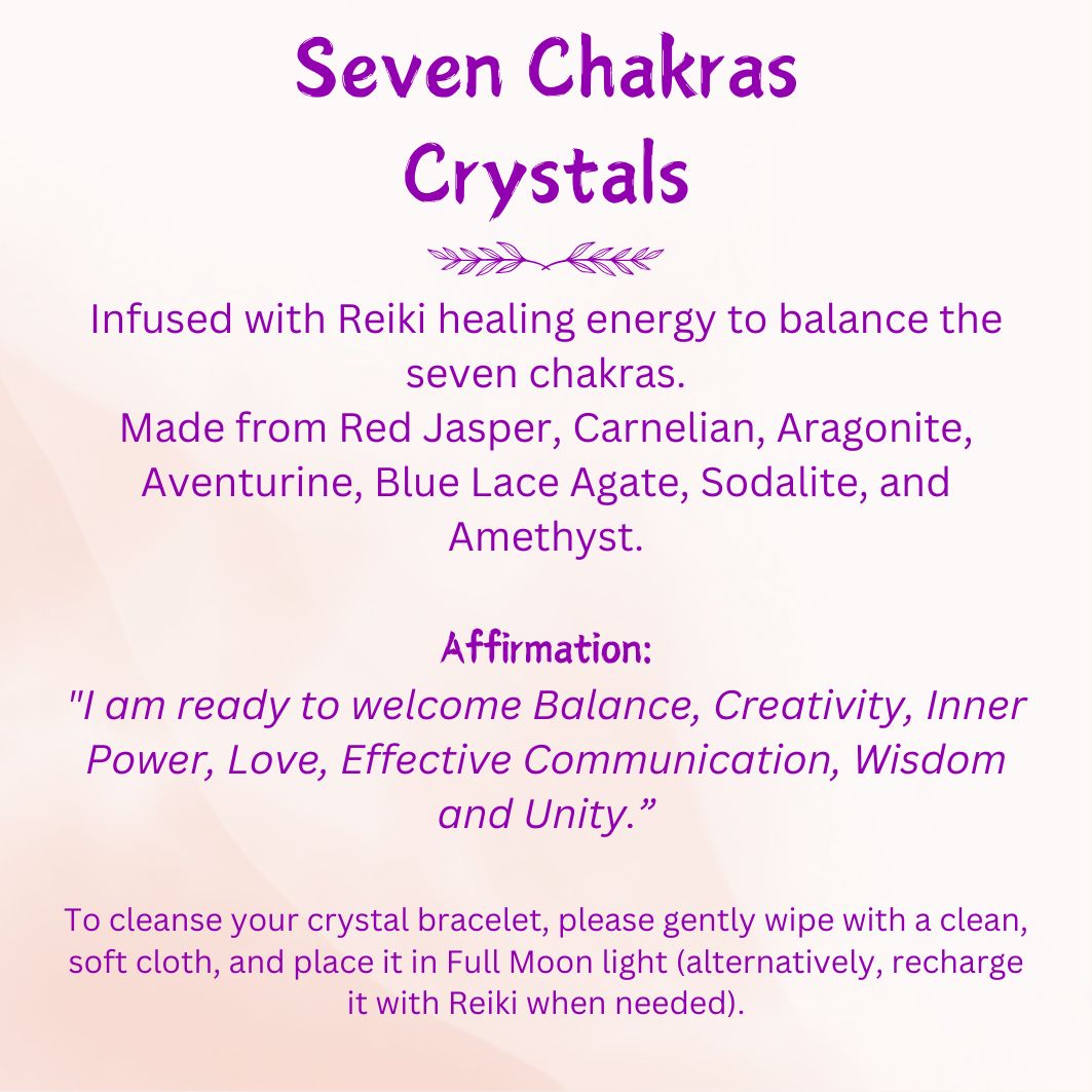 Balance and Harmony: Chakra 7 Stone Chip Bracelet
