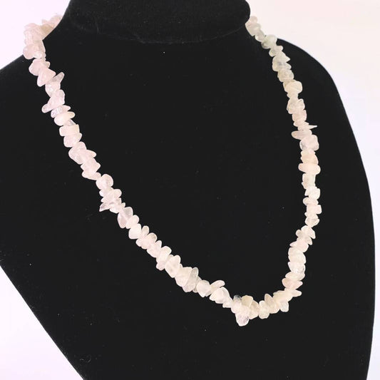 Radiant Rose Quartz Chip Necklace: Love and Harmony
